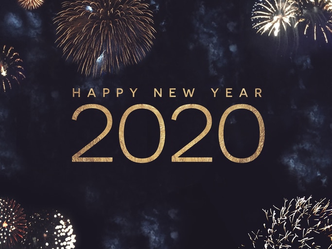 New Year's 2020 with fireworks