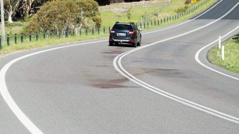 Road with blood stain