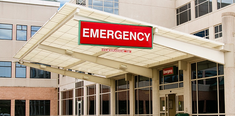 Emergency door overhand at trauma center image