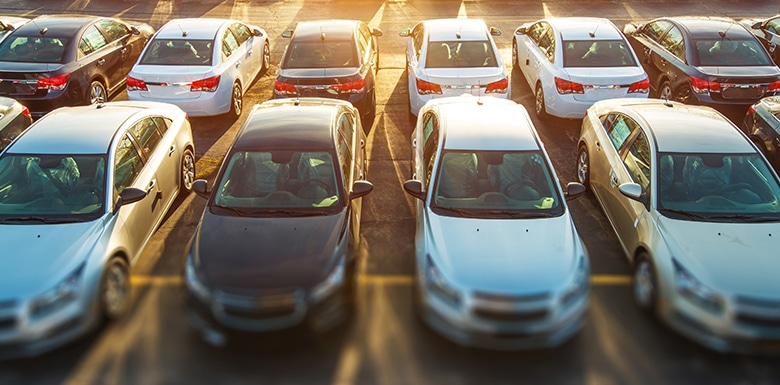 Parking lot full of cars