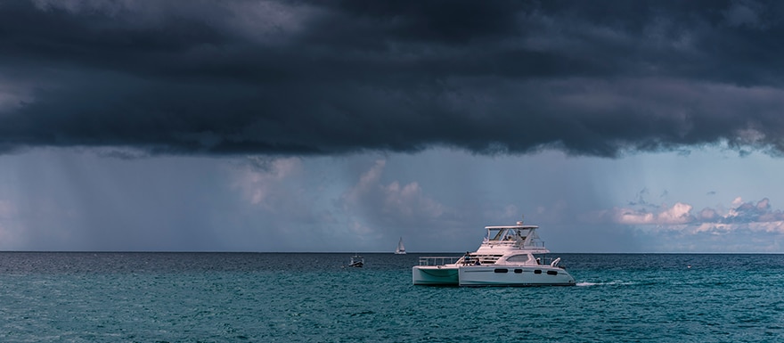 Common causes of boat accidents, bad weather storm approaching while boats are out at sea